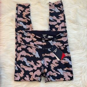 Reebok Blue and Pink Camo Print Leggings